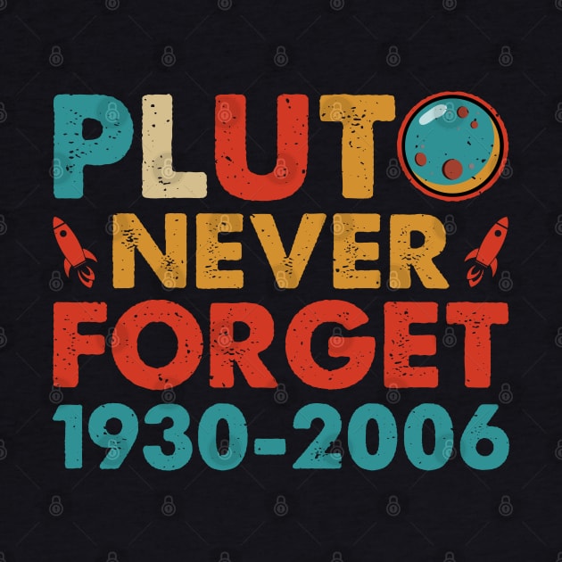 Never Forget Pluto 1930 2006 Shirt. Retro Style Funny Space, Science by Peter smith